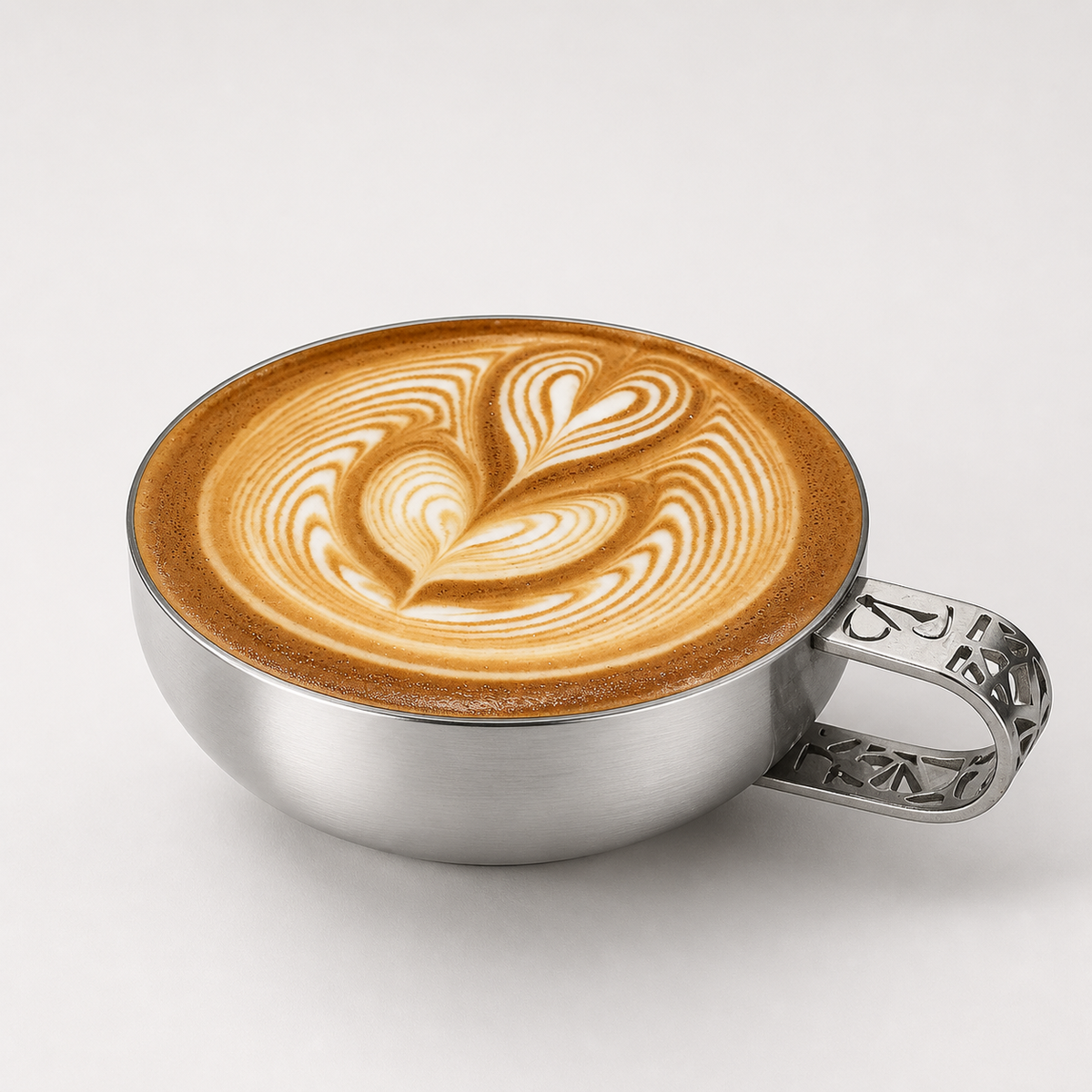 VanseerBarista VB240 240ml 304不锈钢雪花银咖啡拿铁杯